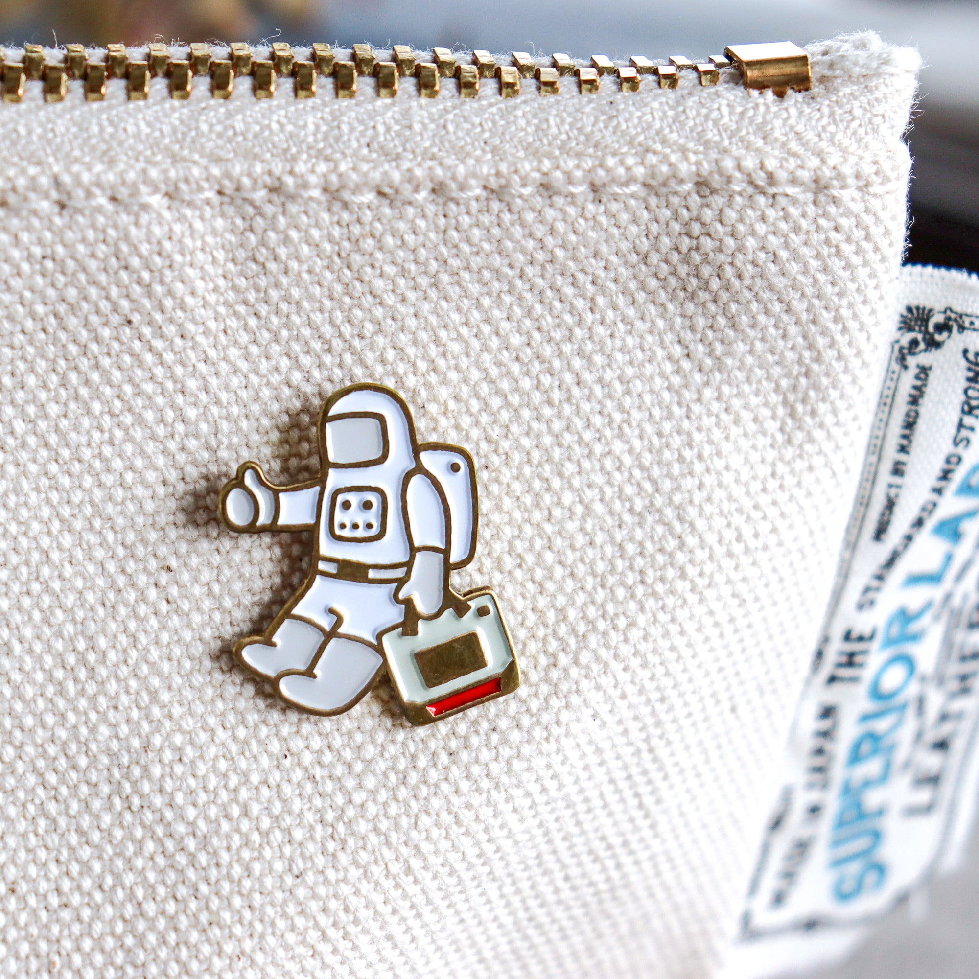 Limited Edition TSL x eric X CTFJ / Brass Pin Badge - Astronaut with TSL Tote-bag