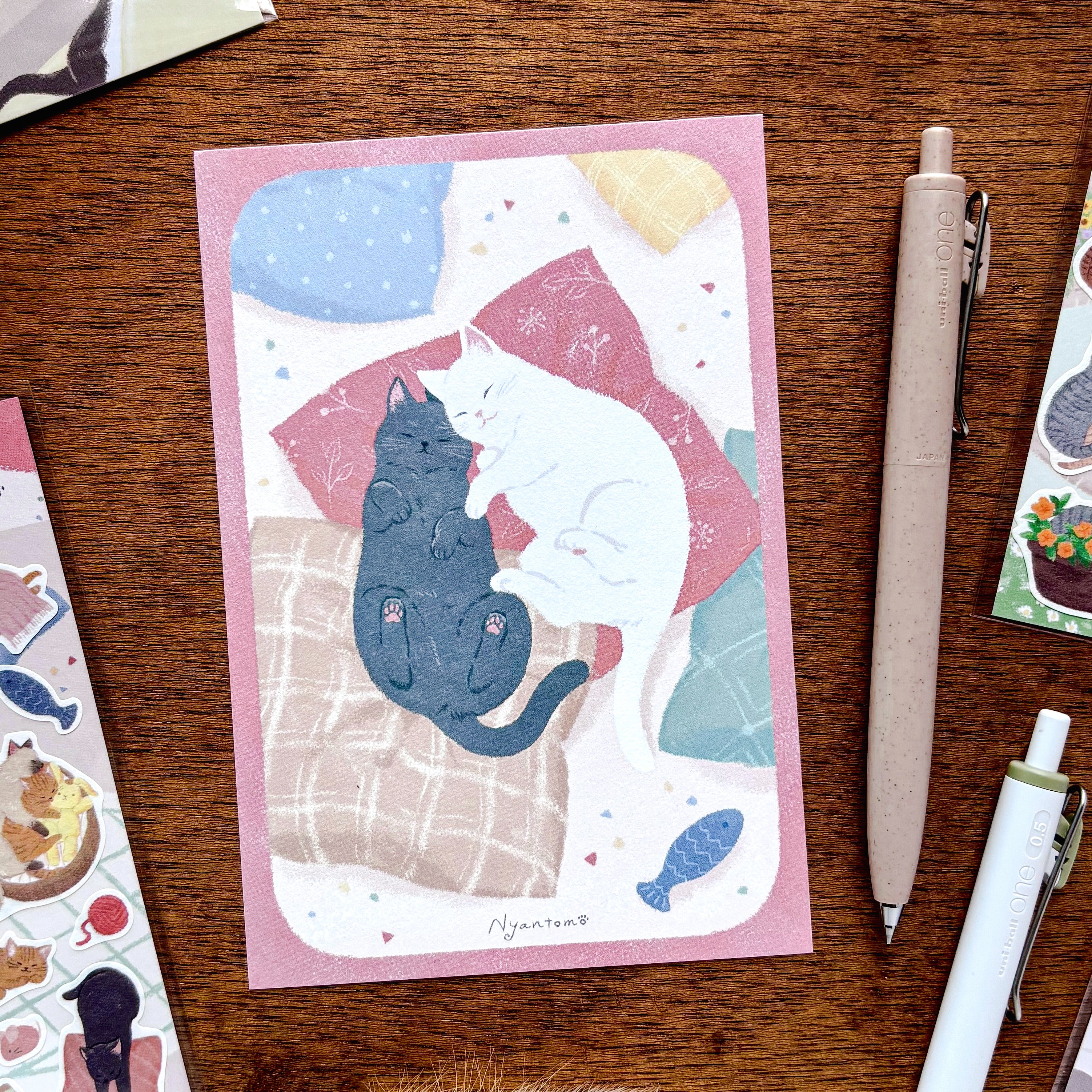Cat Postcard - Sleepy Cats