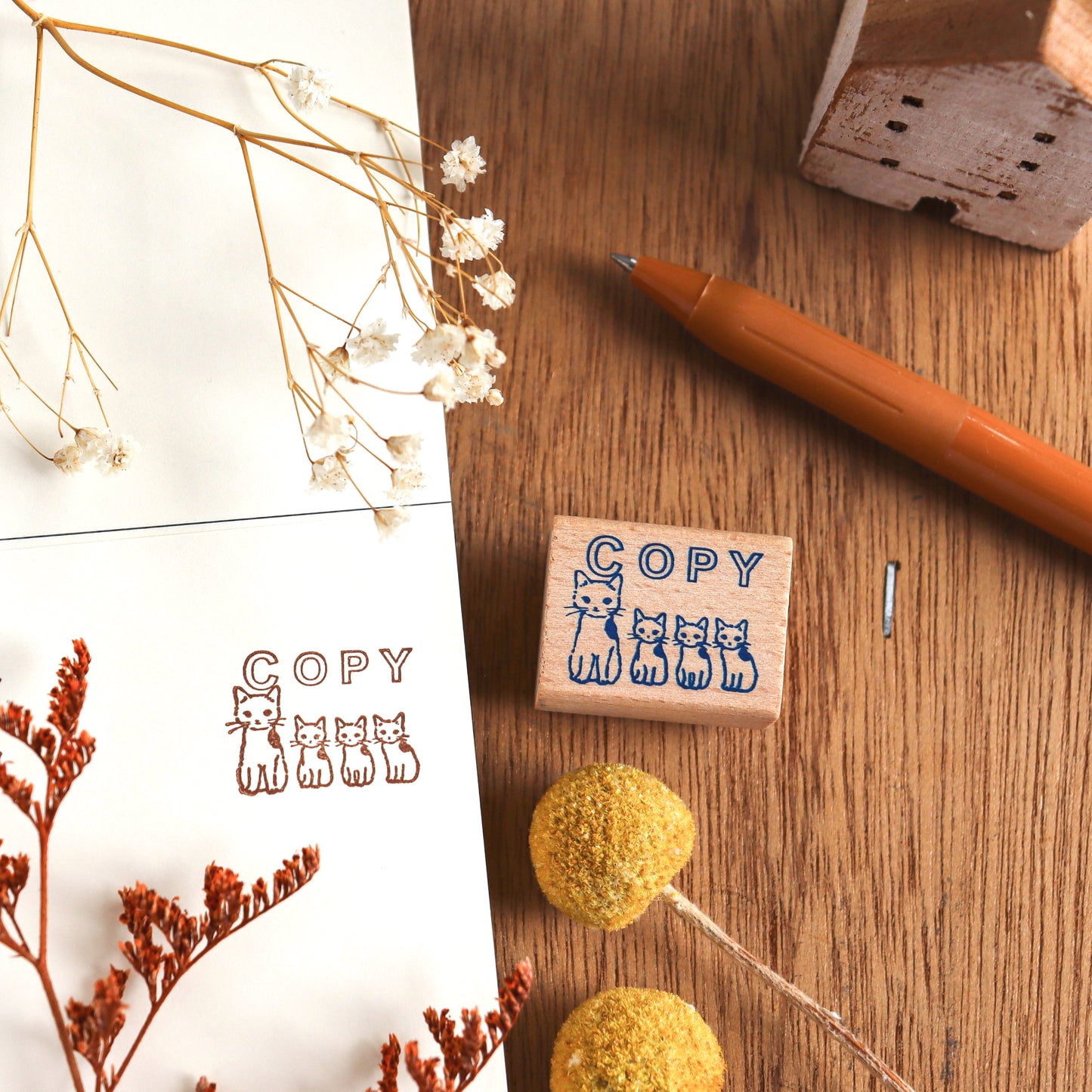 Pottering Cat / Cat Rubber Stamp - Copy