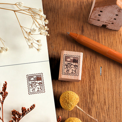 Pottering Cat / Cat Rubber Stamp - Stamp