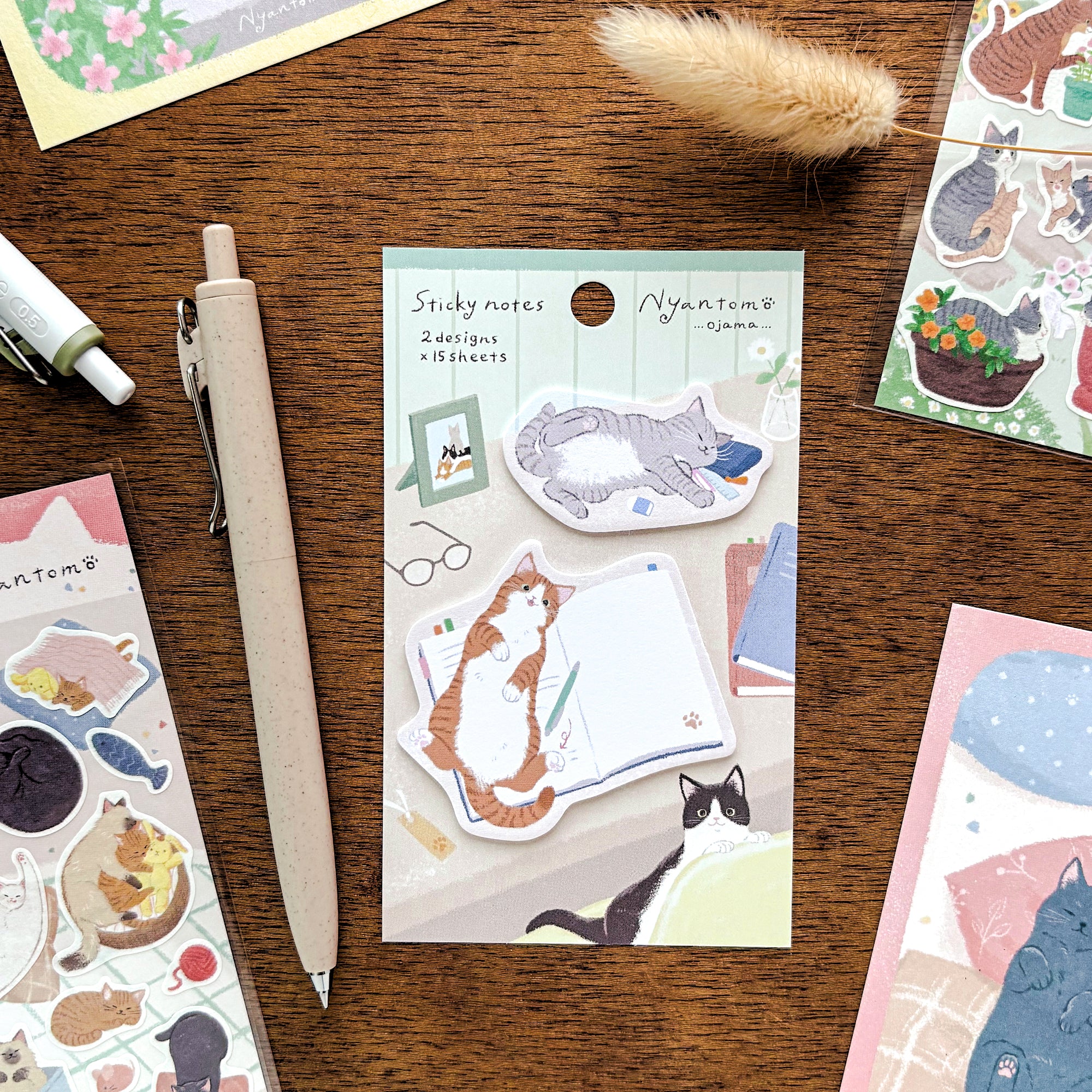 Die-cut Cat Sticky Note - Play with me