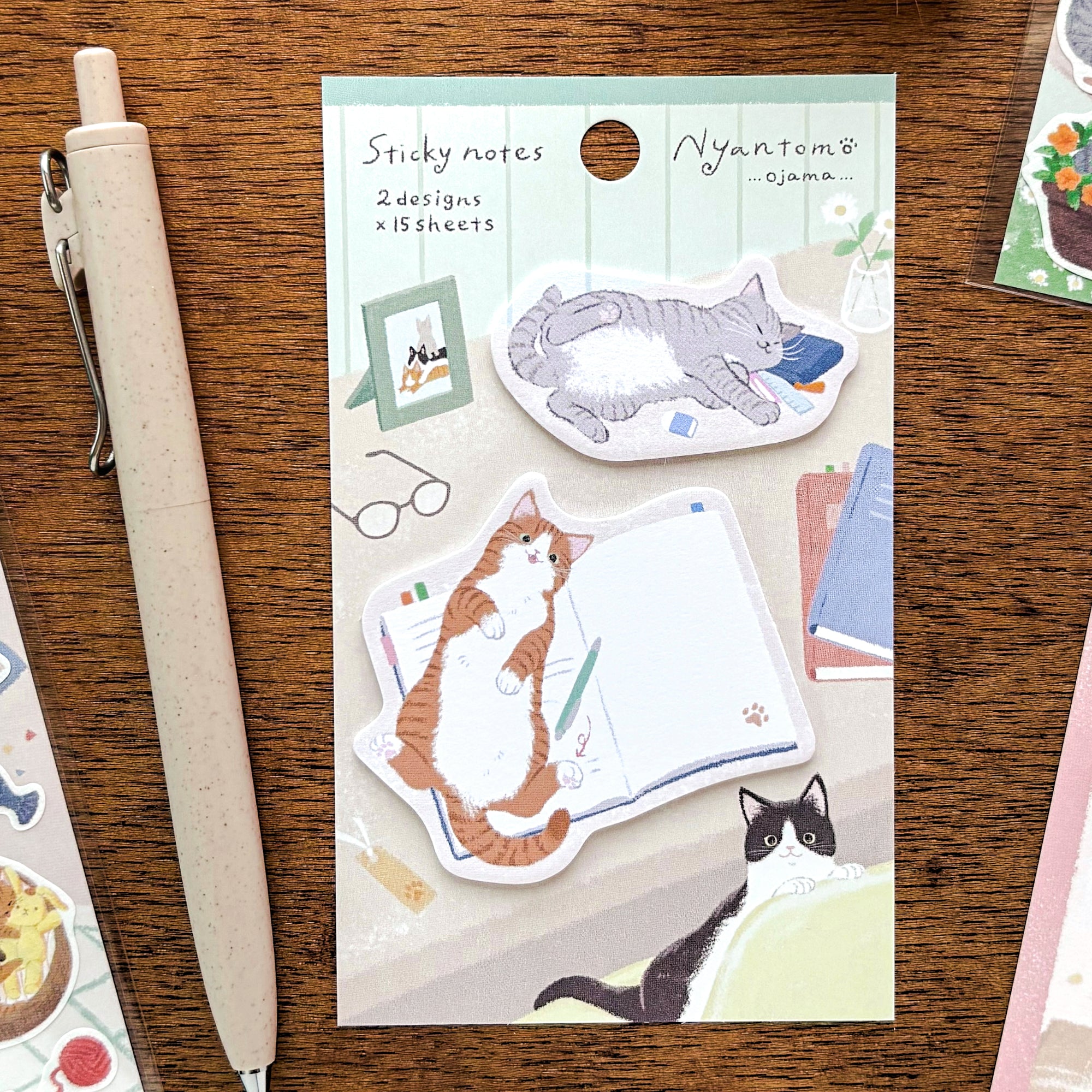 Die-cut Cat Sticky Note - Play with me