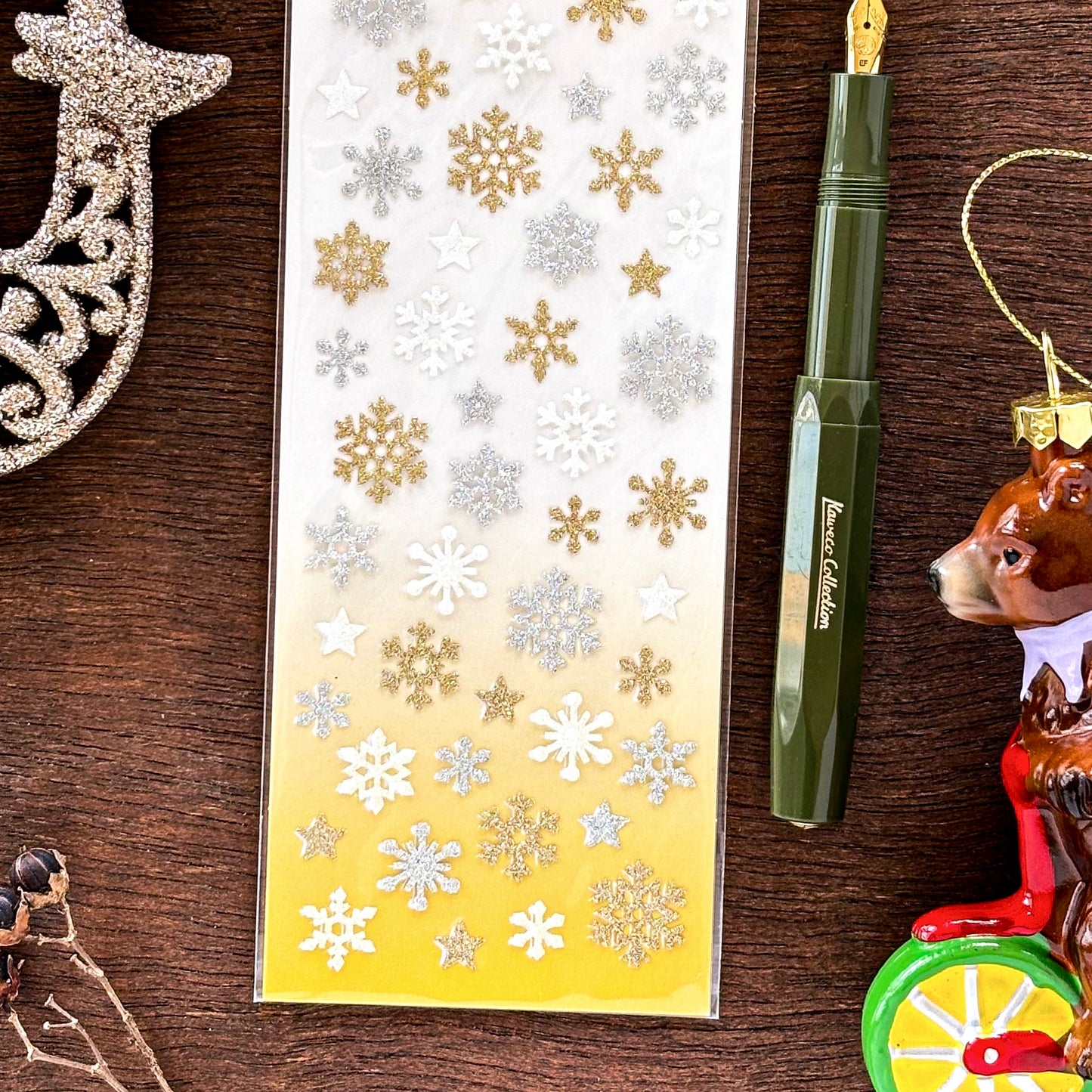 Mind Wave / グリッターシール（雪の結晶・ピンク）