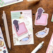 Die-cut Cat Sticky Note - Sleepy Cat