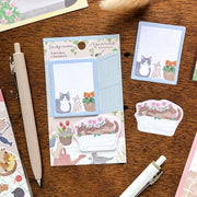 Die-cut Cat Sticky Note - Garden