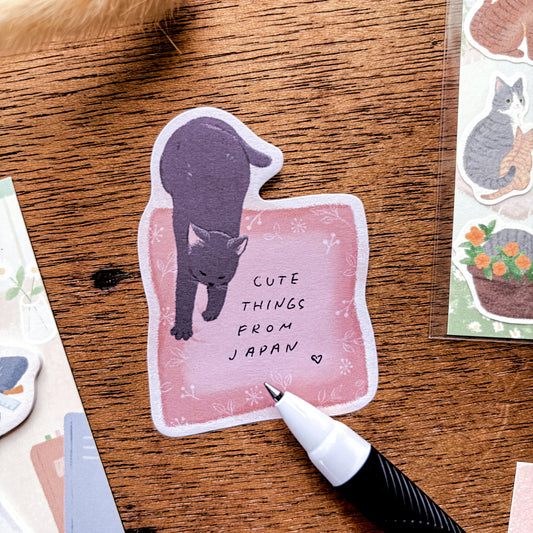 Die-cut Cat Sticky Note - Sleepy Cat