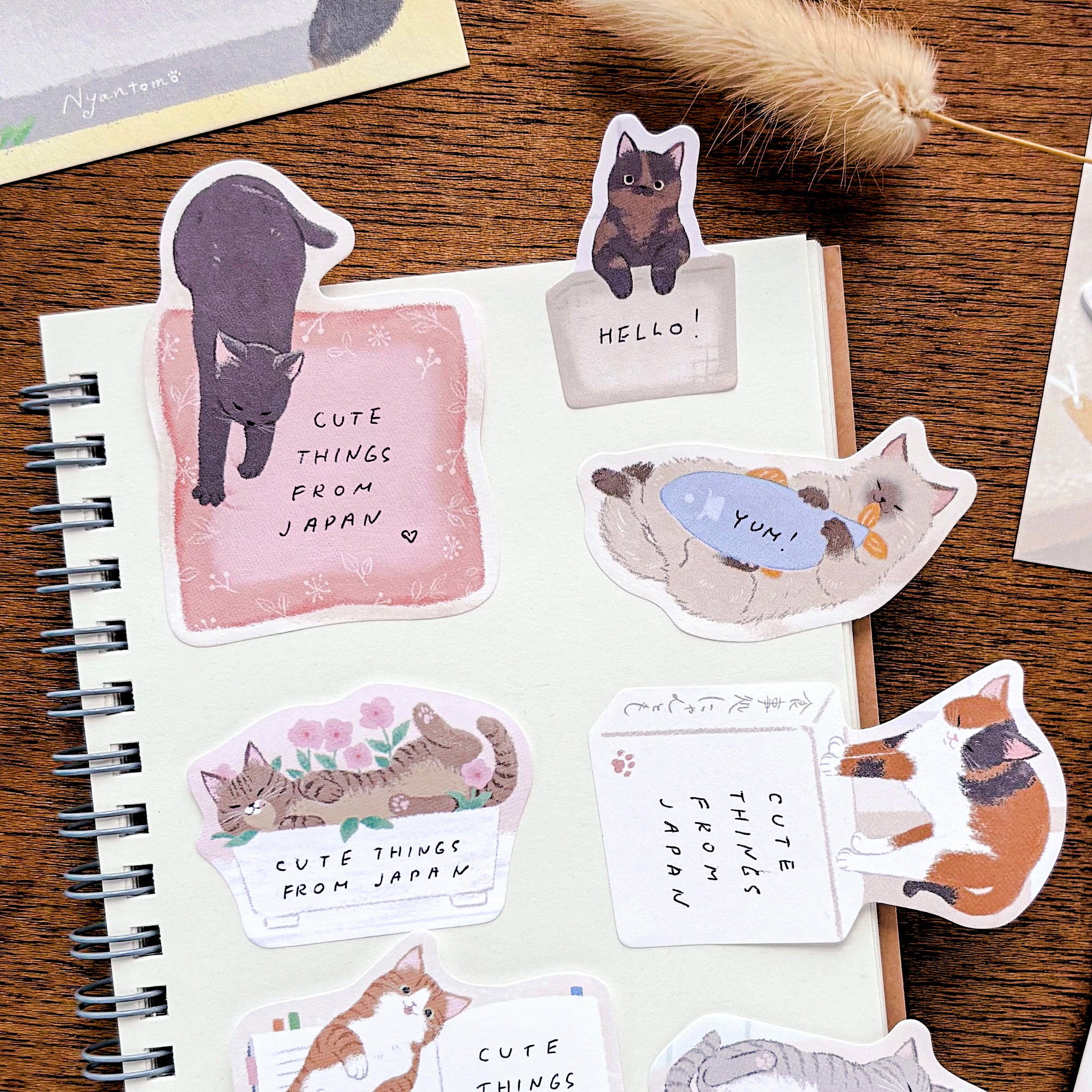 Die-cut Cat Sticky Note - Sleepy Cat