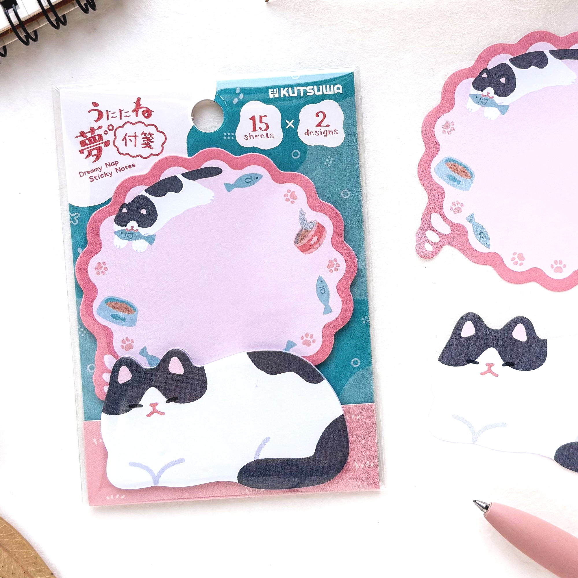 Sleepy Animal Sticky Note Set - Cat
