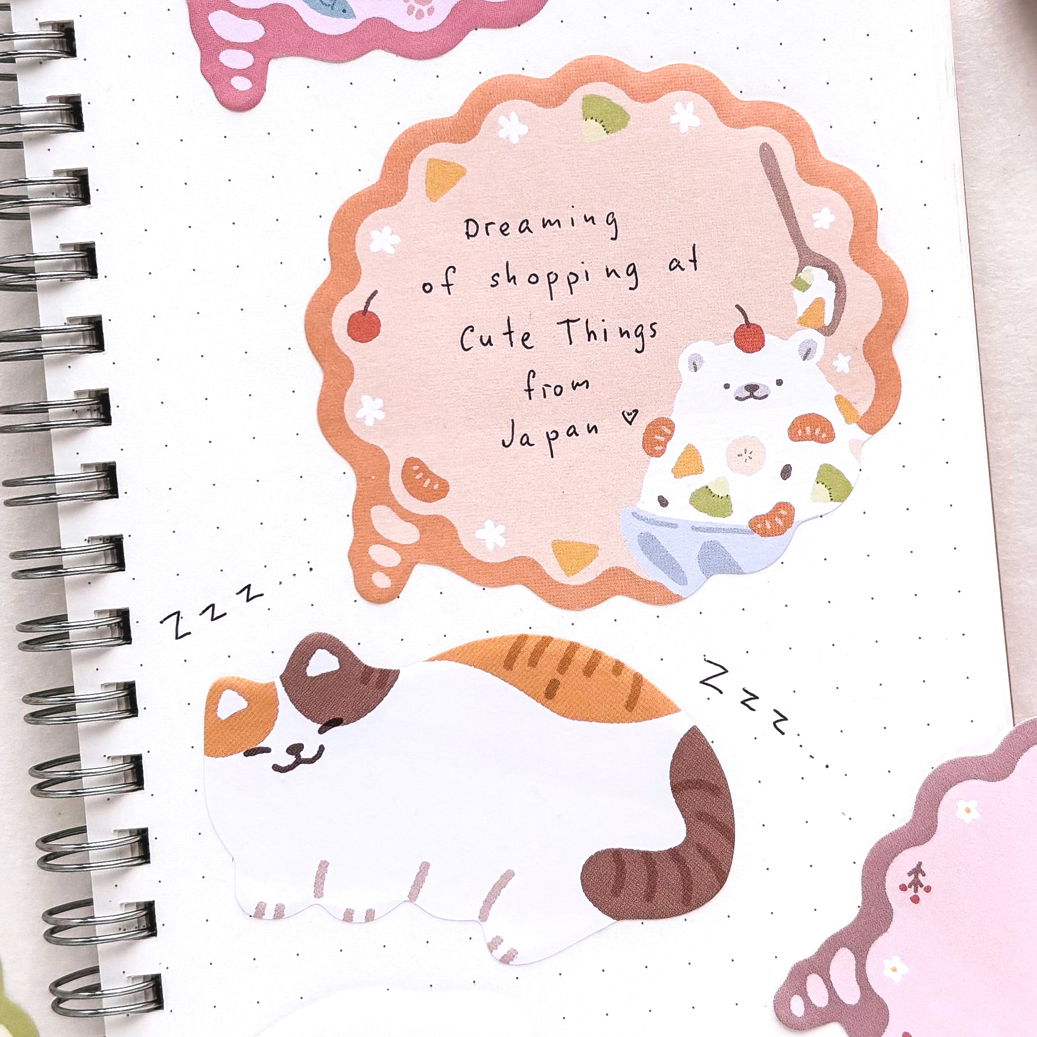 Sleepy Animal Sticky Note Set - Cat