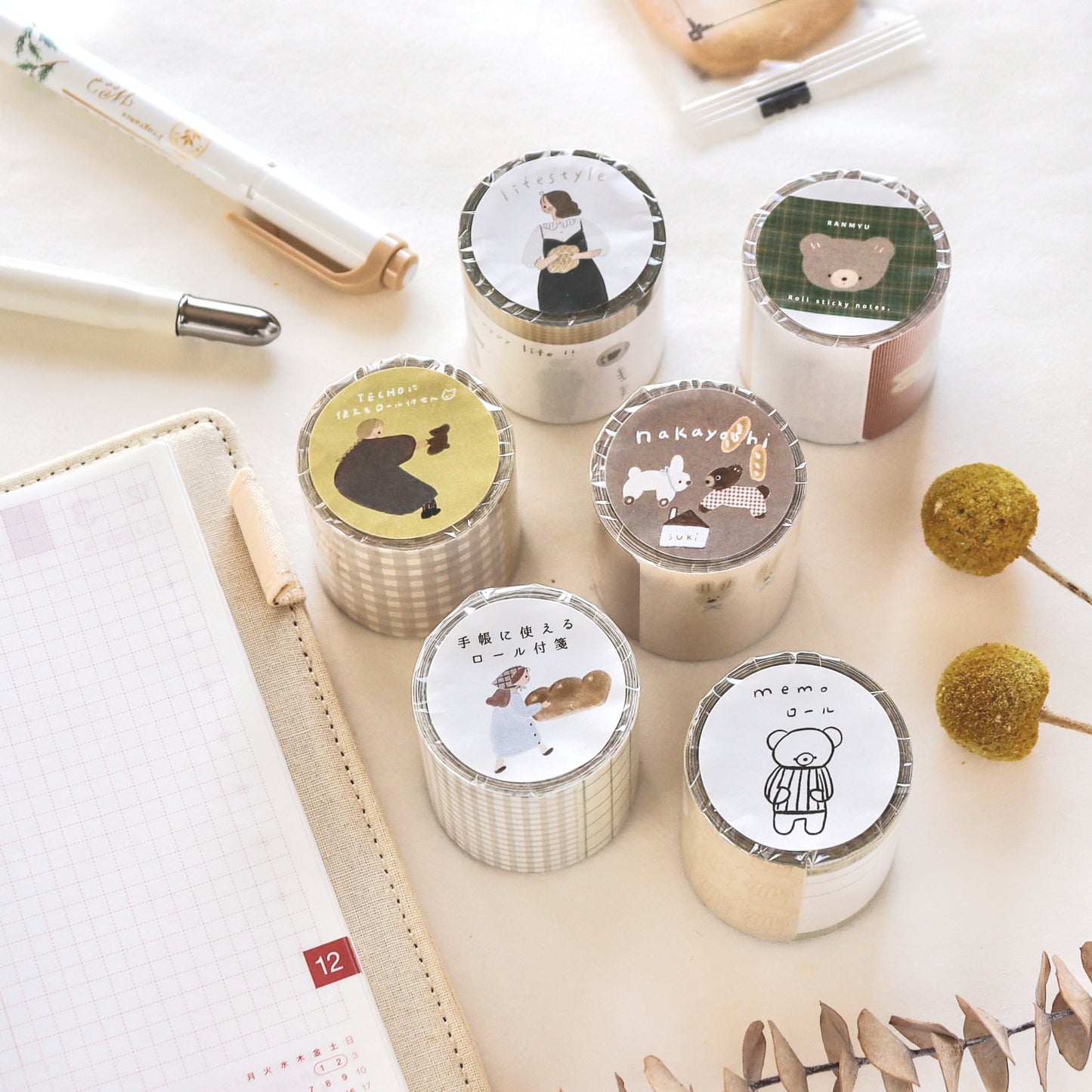 Ranmyu / Roll Sticky Note - For Your Journal