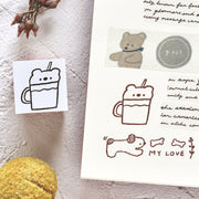 Ranmyu / Rubber Stamp - Bear Straw Cup