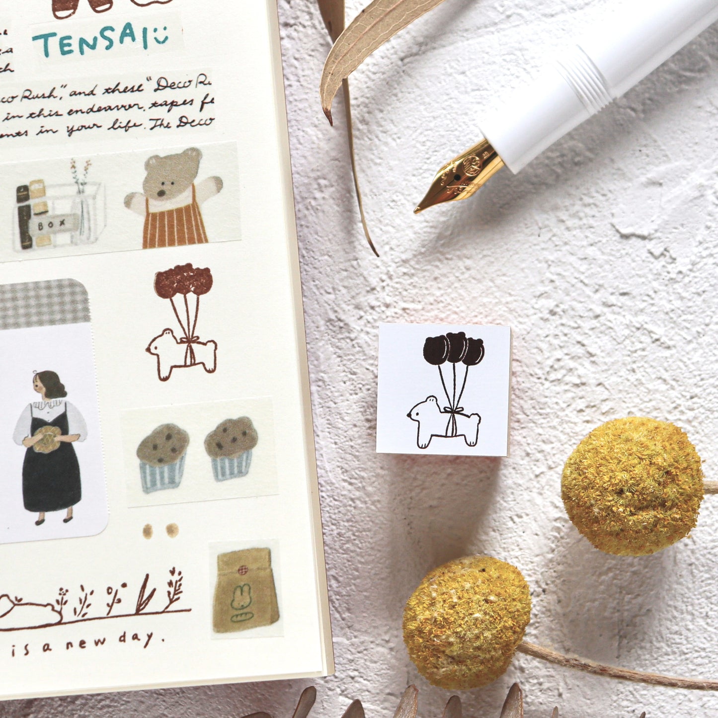 Ranmyu / Rubber Stamp - Flying Bear