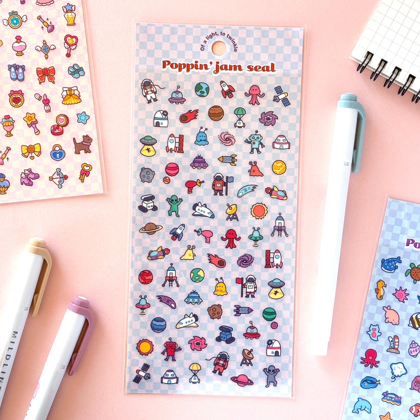 Mind Wave / Colorful Pop Stickers - Planet