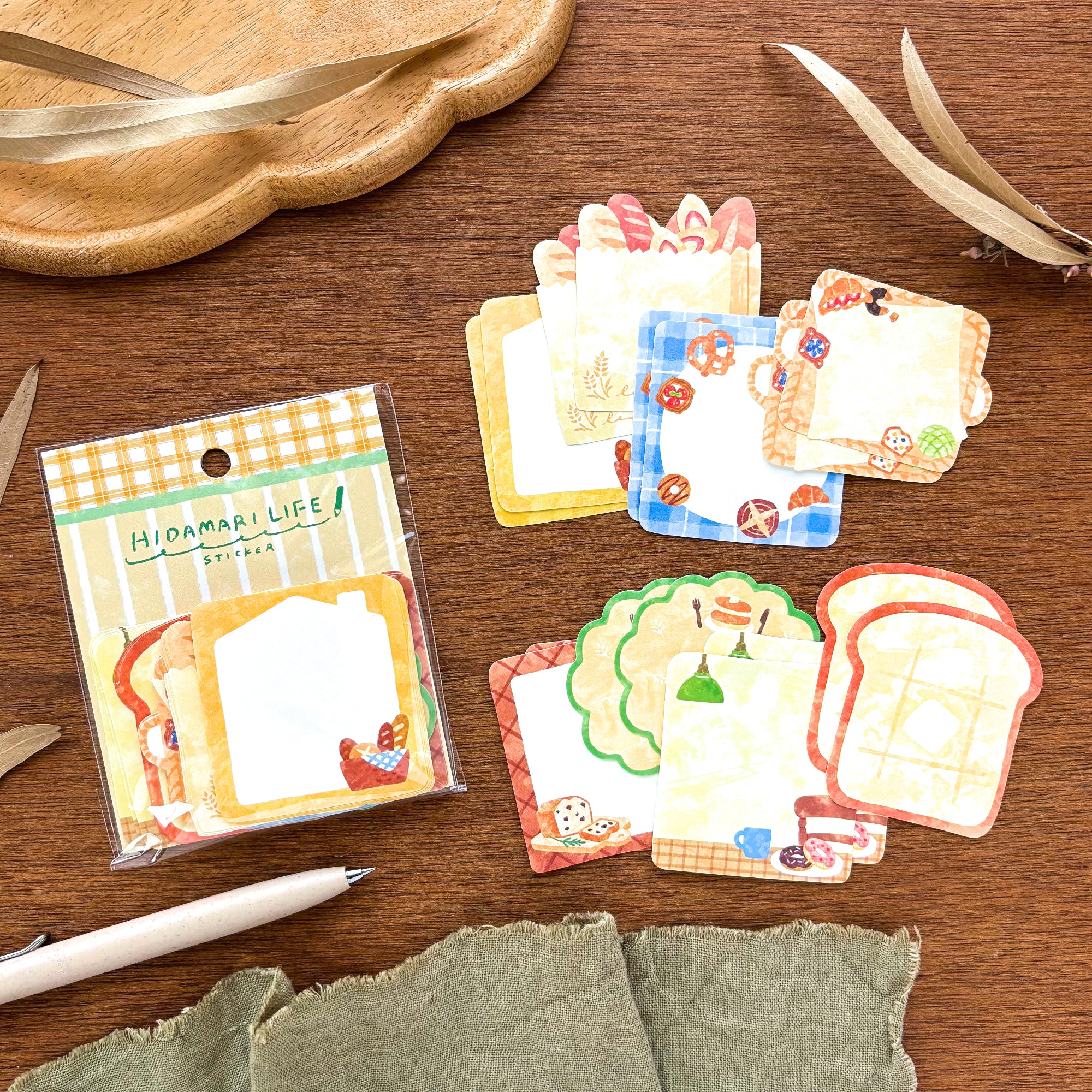 Mind Wave / Hidamari Life Flake Stickers - Bread