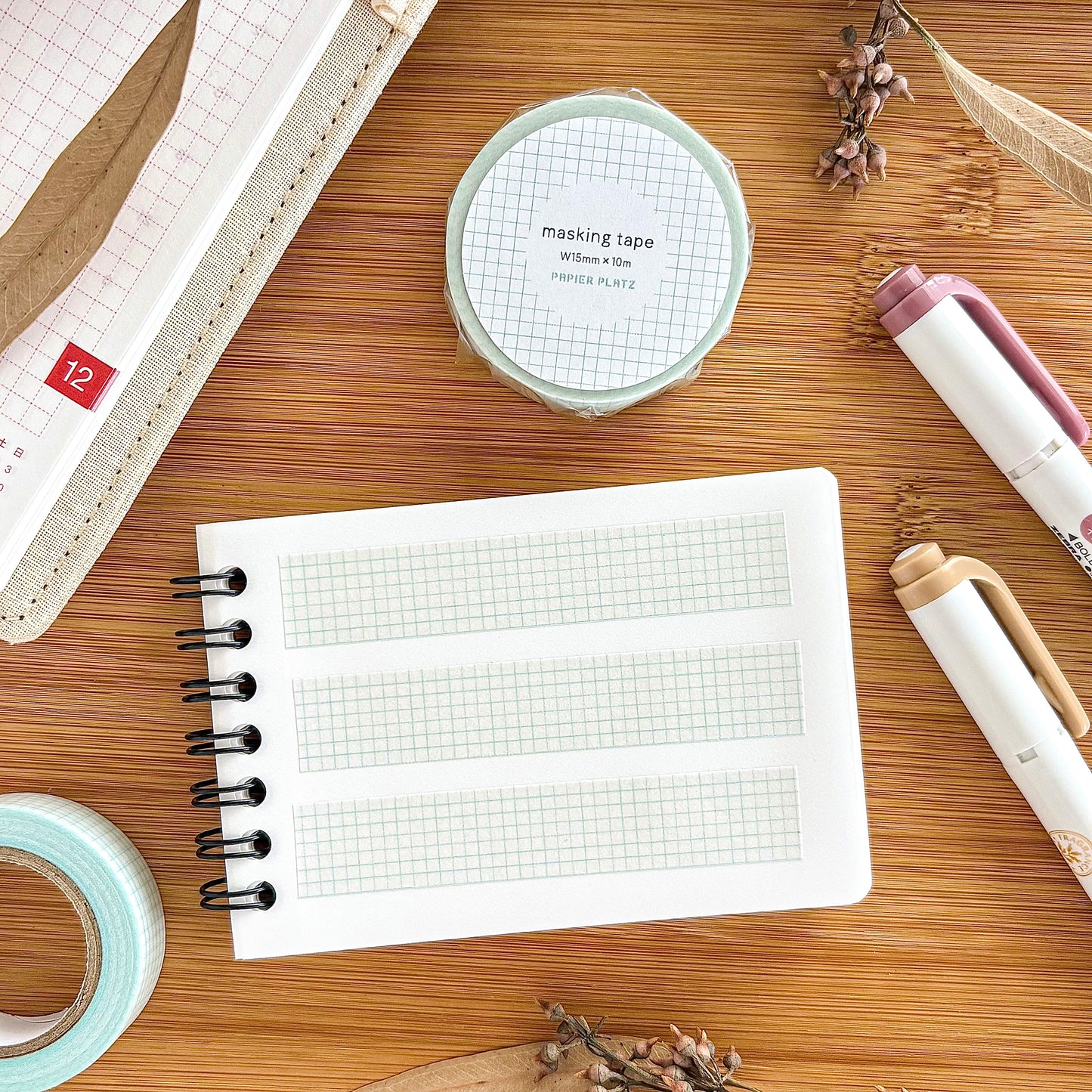 Papier Platz / Washi Tape - Grid Aquamarine