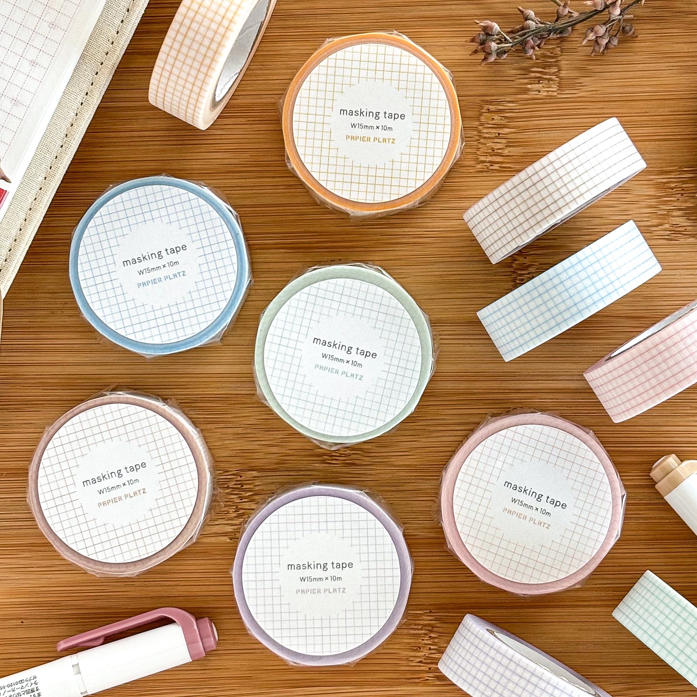 Papier Platz / Washi Tape - Grid Brown