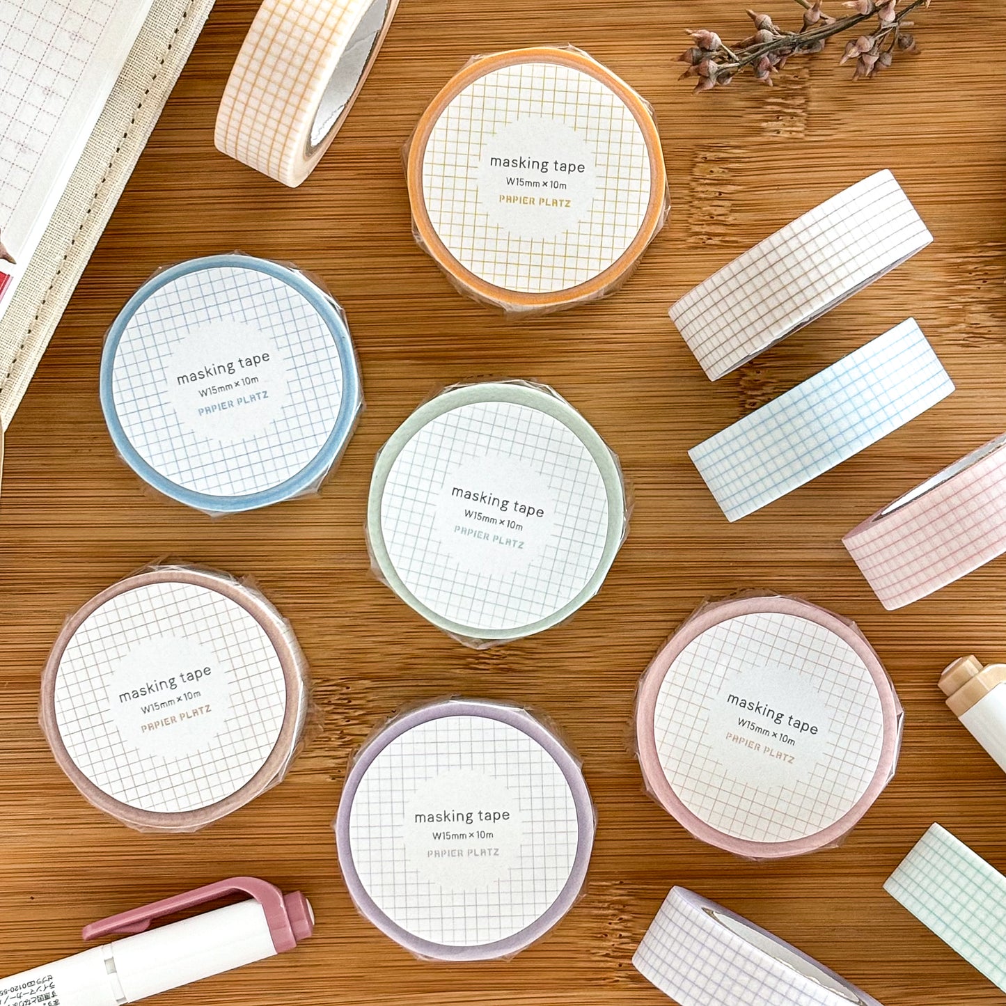 Papier Platz / Washi Tape - Grid Aquamarine