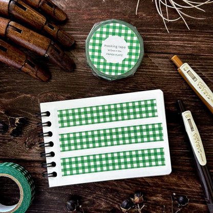 Papier Platz / Washi Tape - Checkered (green)