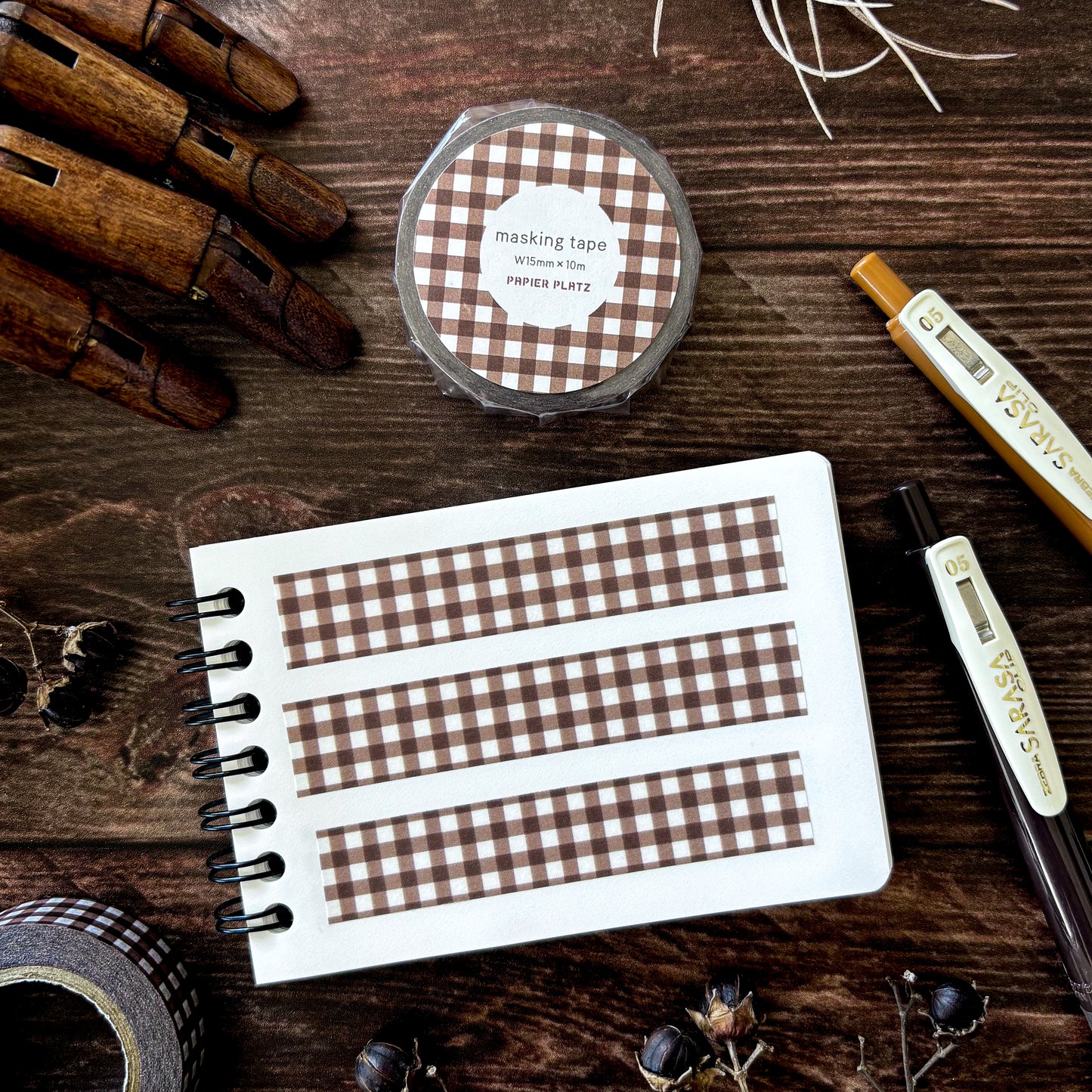 Papier Platz / Washi Tape - Checkered (hot chocolate)