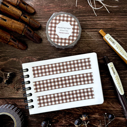 Papier Platz / Washi Tape - Checkered (hot chocolate)