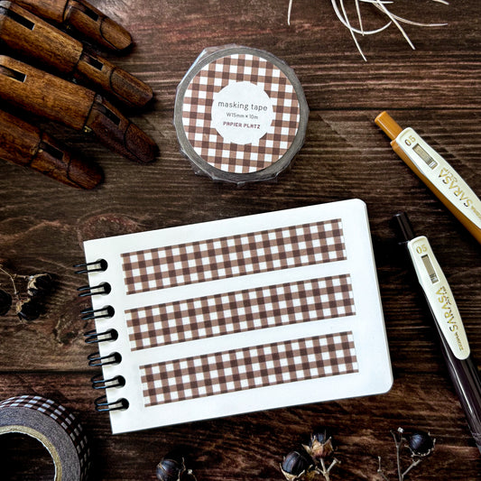 Papier Platz / Washi Tape - Checkered (hot chocolate)