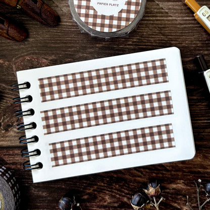 Papier Platz / Washi Tape - Checkered (hot chocolate)