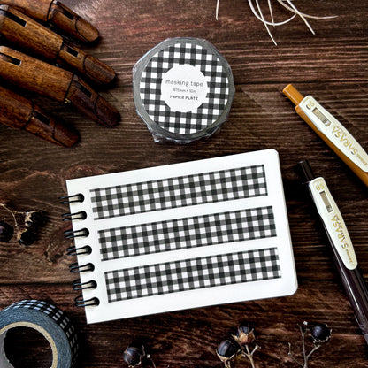Papier Platz / Washi Tape - Checkered (black)