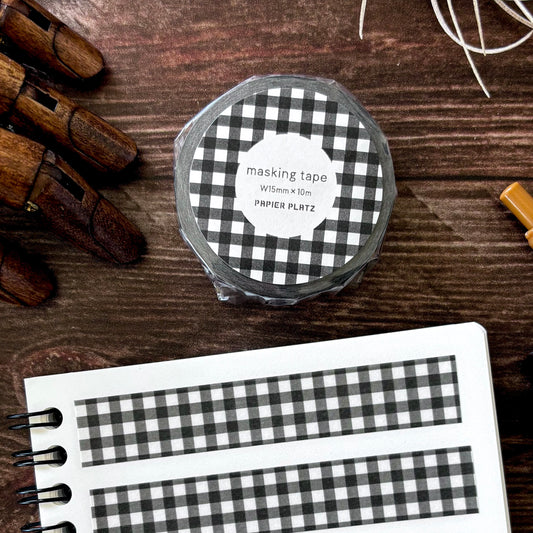 Papier Platz / Washi Tape - Checkered (black)