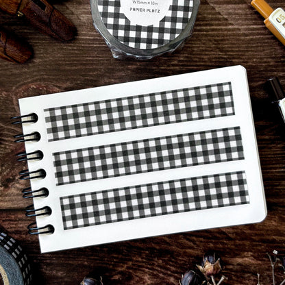 Papier Platz / Washi Tape - Checkered (black)