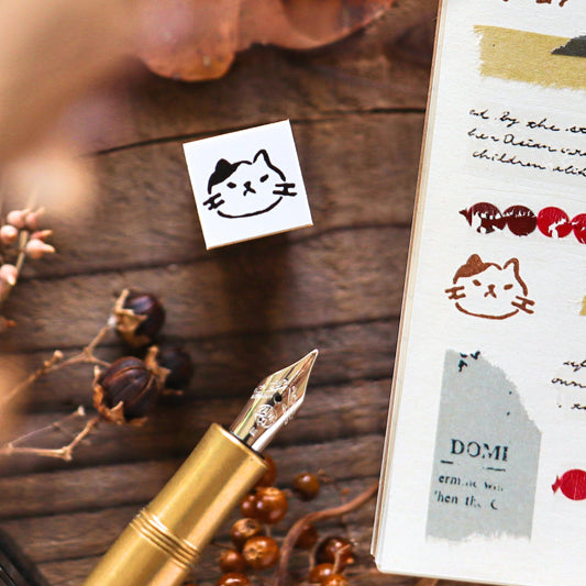 Hankodori / Mini Rubber Stamp - Cat