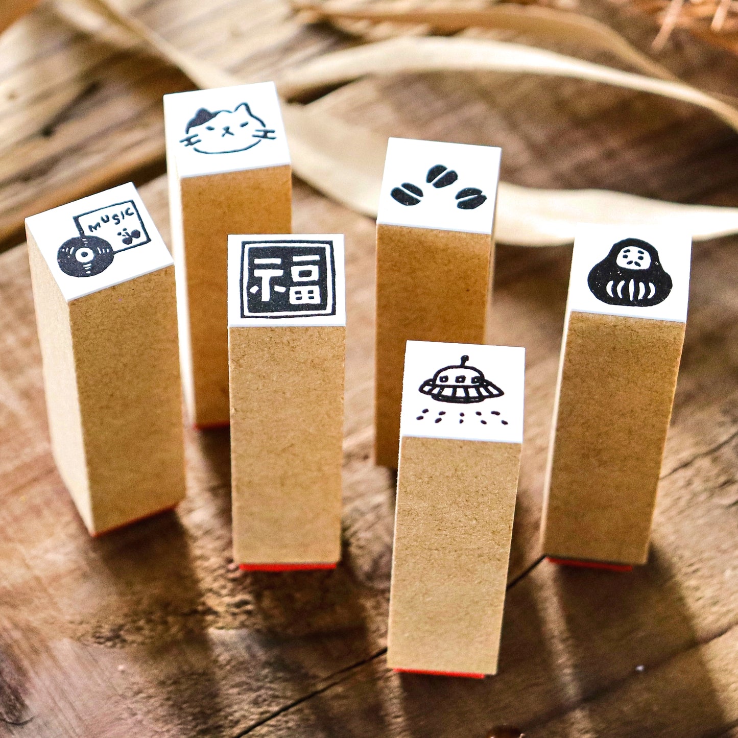 Hankodori / Mini Rubber Stamp - Coffee Beans
