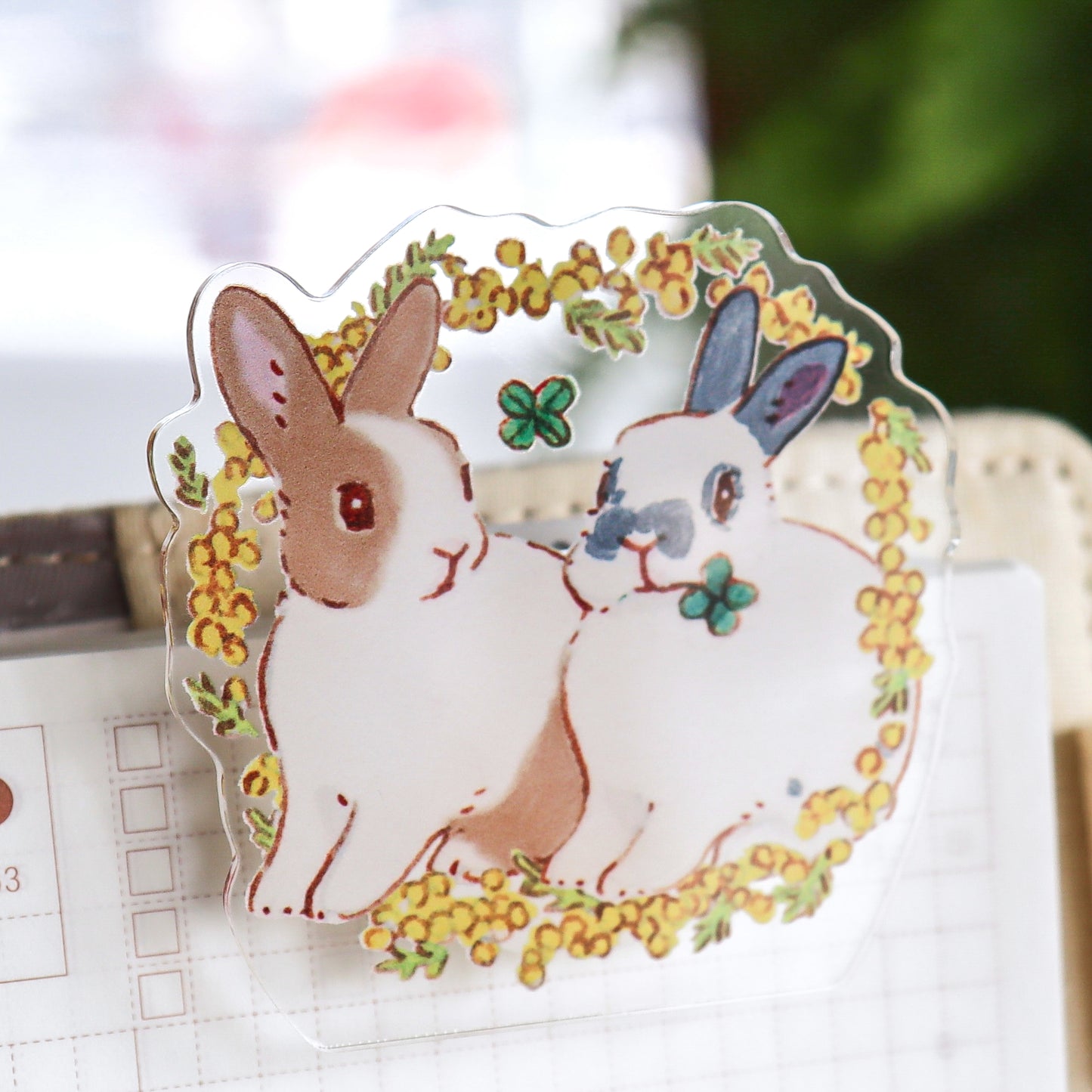 Shinako Moriyama / Rotating Paper Clip - Bunny & Mimosa