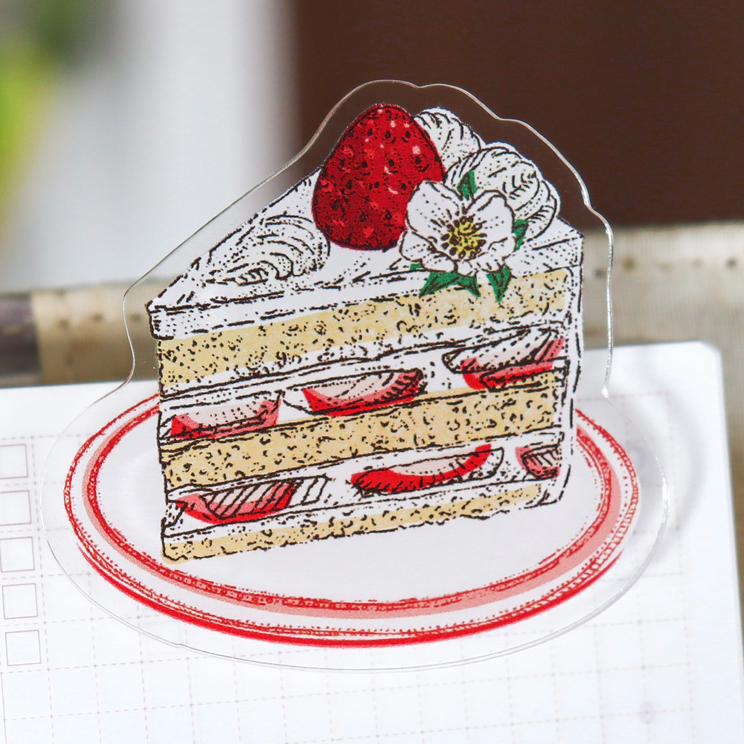 いのうえ彩 / アクリルクリップ「ショートケーキ」 – Cute Things from