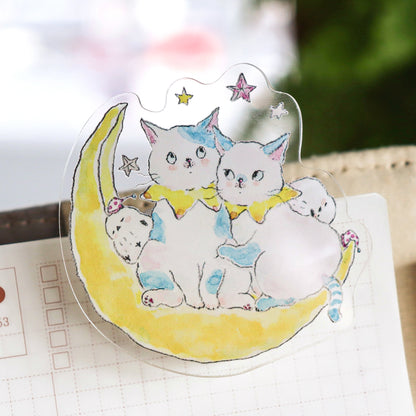 Tocorocomugi / Rotating Paper Clip - Moon & Star