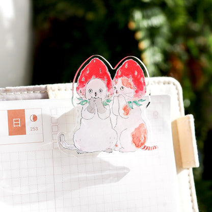 Tocorocomugi / Rotating Paper Clip - Strawberry