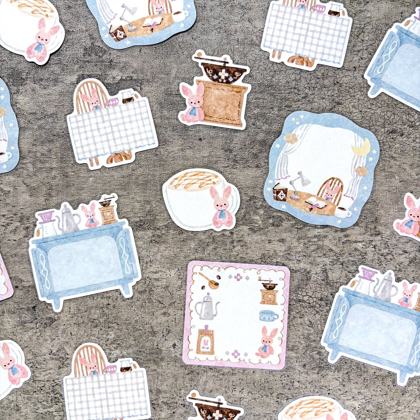 Waka Nakauchi / Flake Sticky Note - Bunny & Coffee