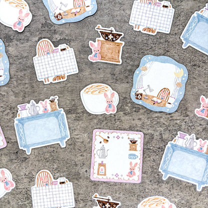 Waka Nakauchi / Flake Sticky Note - Bunny & Coffee