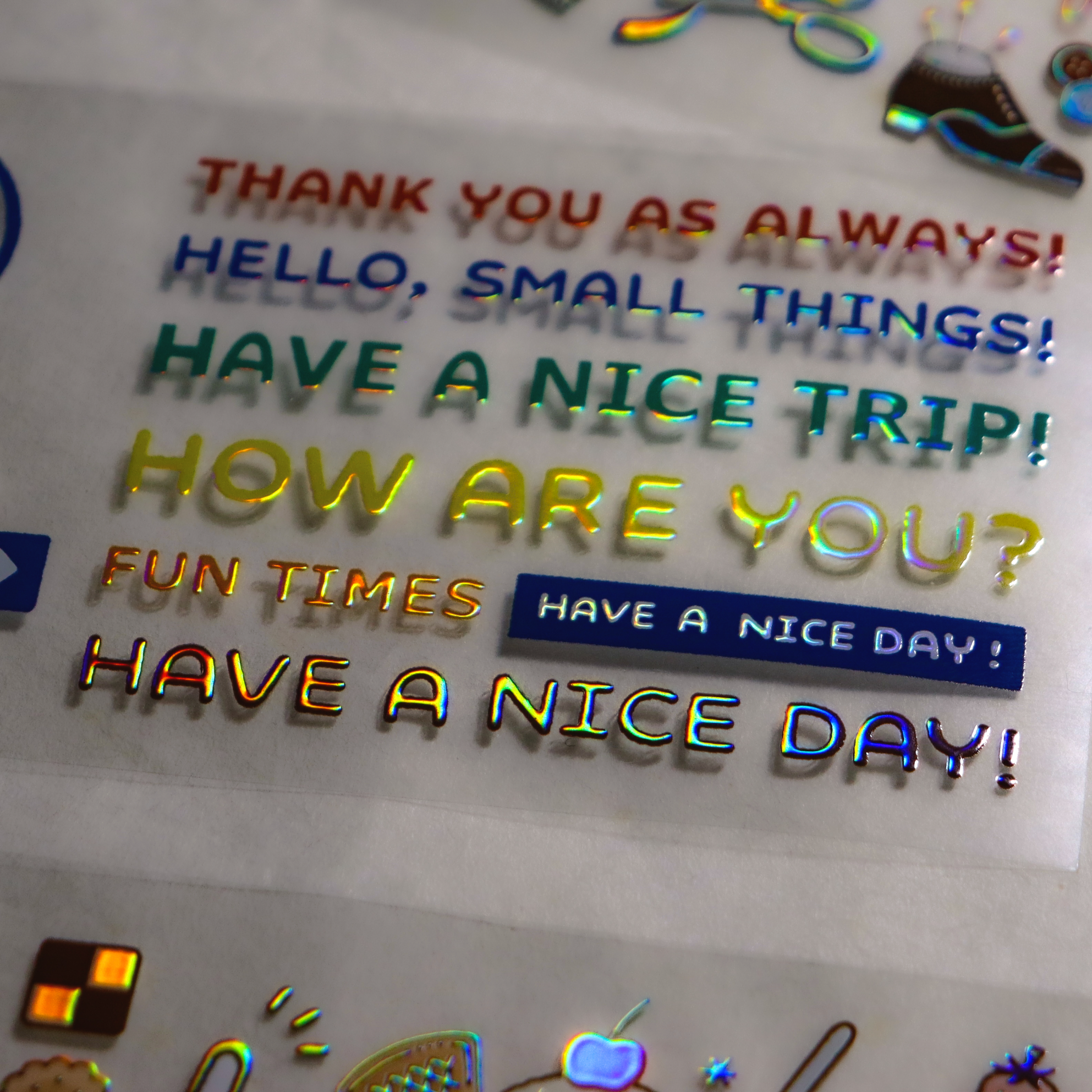 eric / Foil-Stamped Clear Roll Stickers