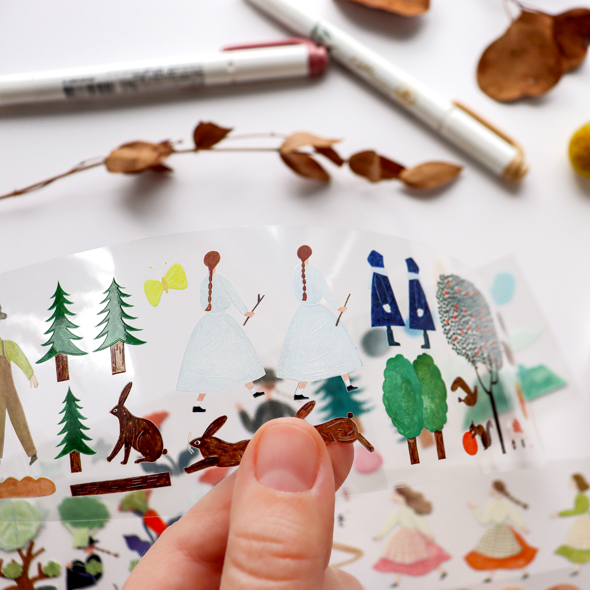 Necktie / Foil-Stamped Clear Roll Stickers