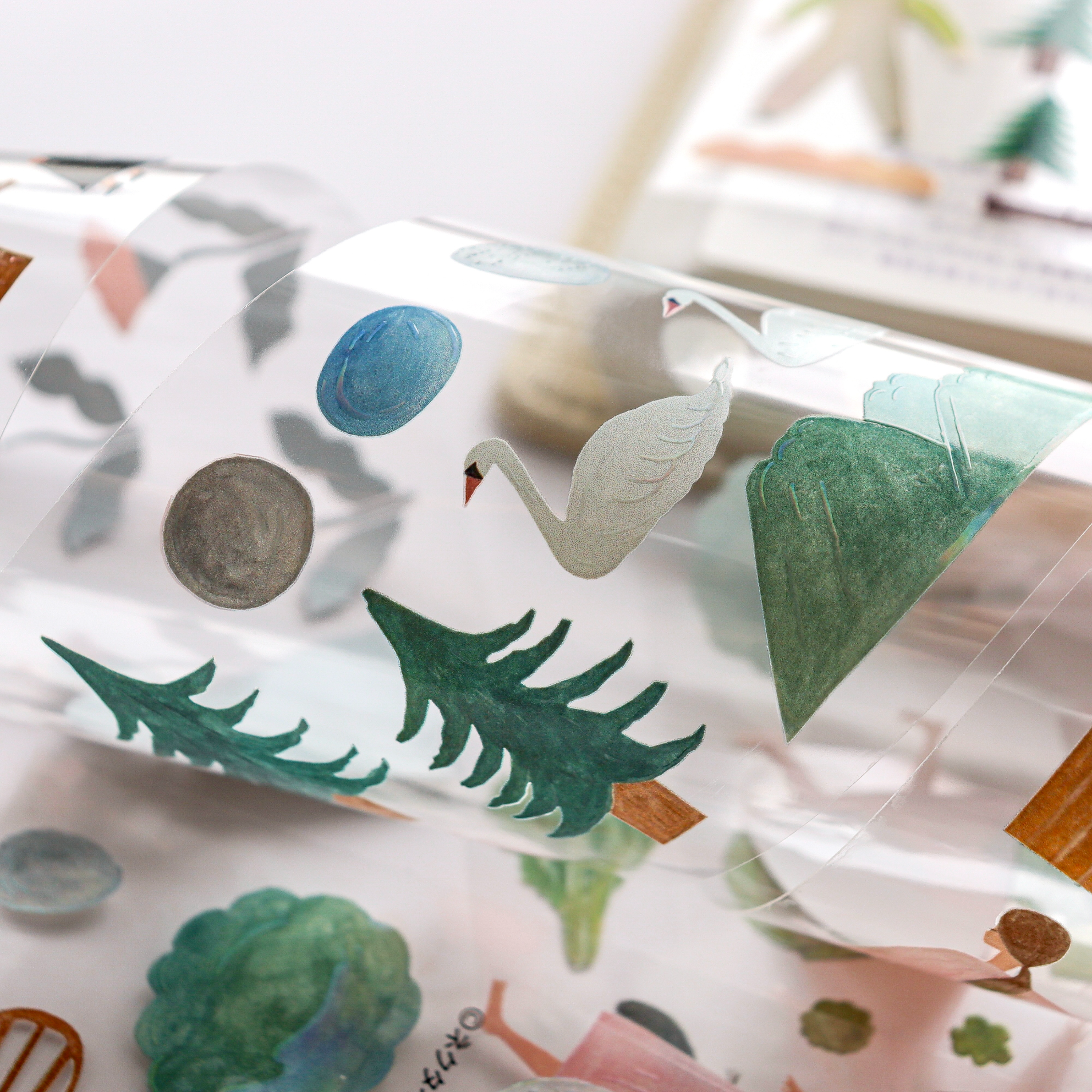 Necktie / Foil-Stamped Clear Roll Stickers