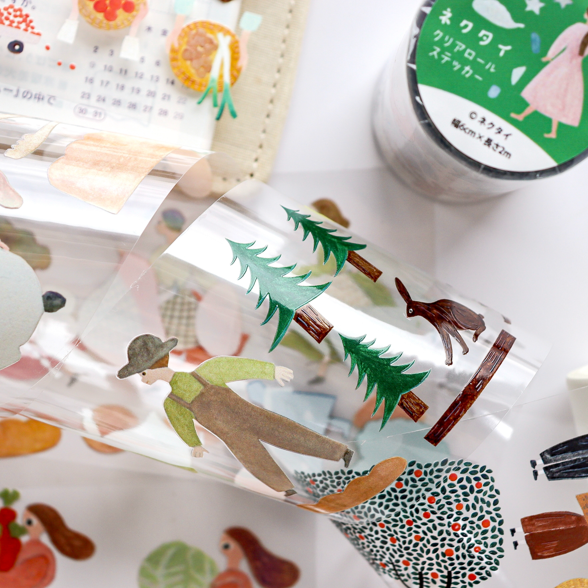 Necktie / Foil-Stamped Clear Roll Stickers