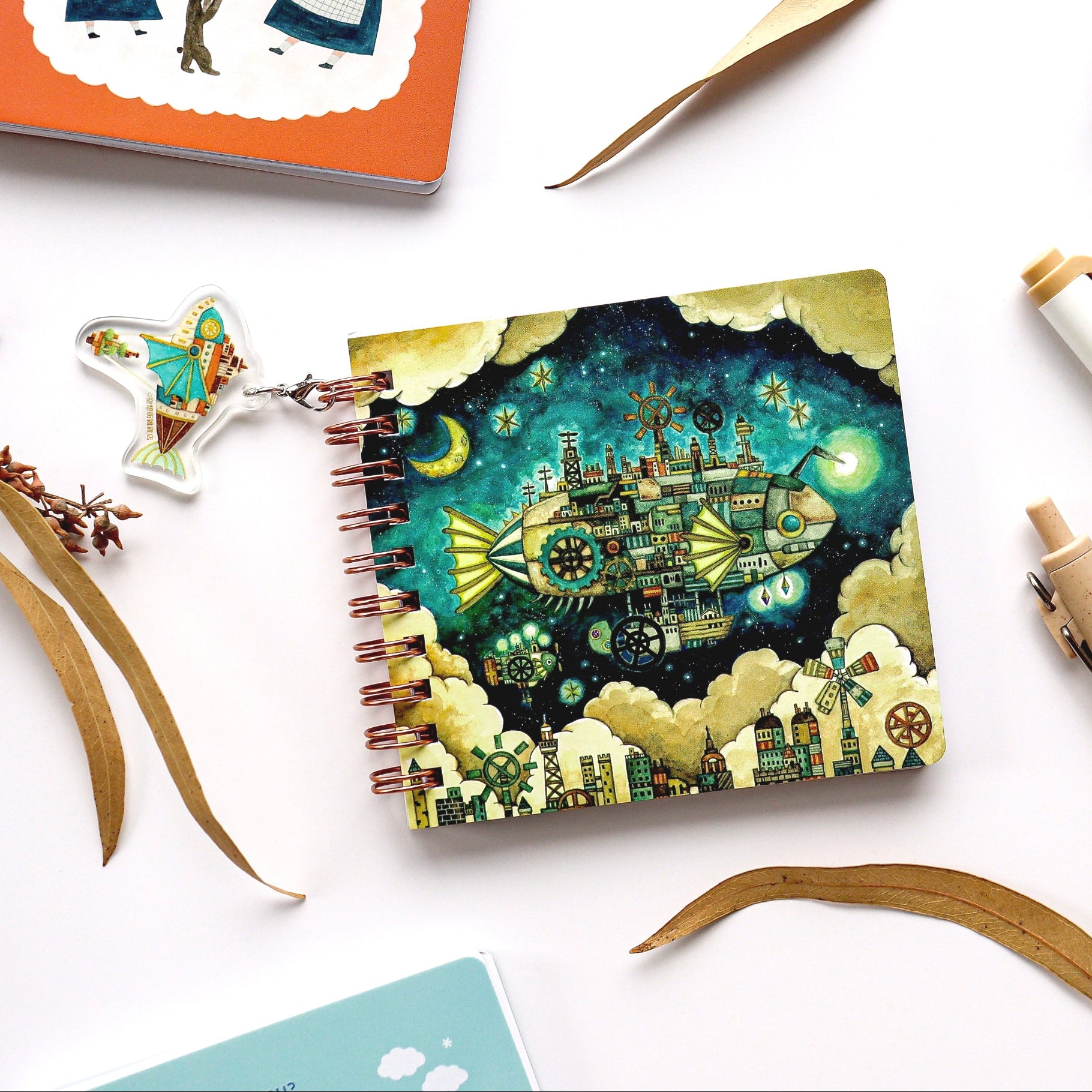 Kuusoogai / Handy Square Notebook with Acrylic Charm