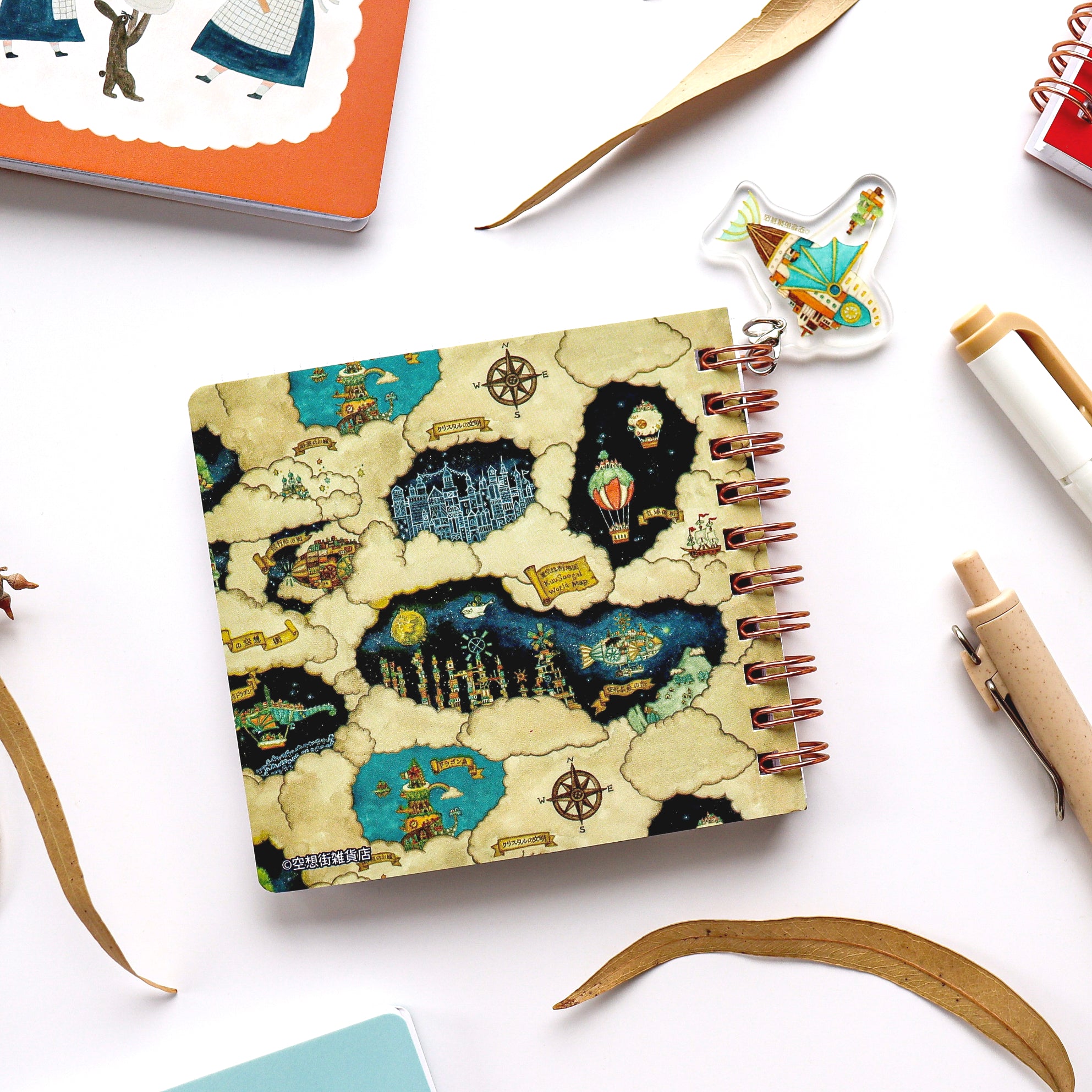 Kuusoogai / Handy Square Notebook with Acrylic Charm