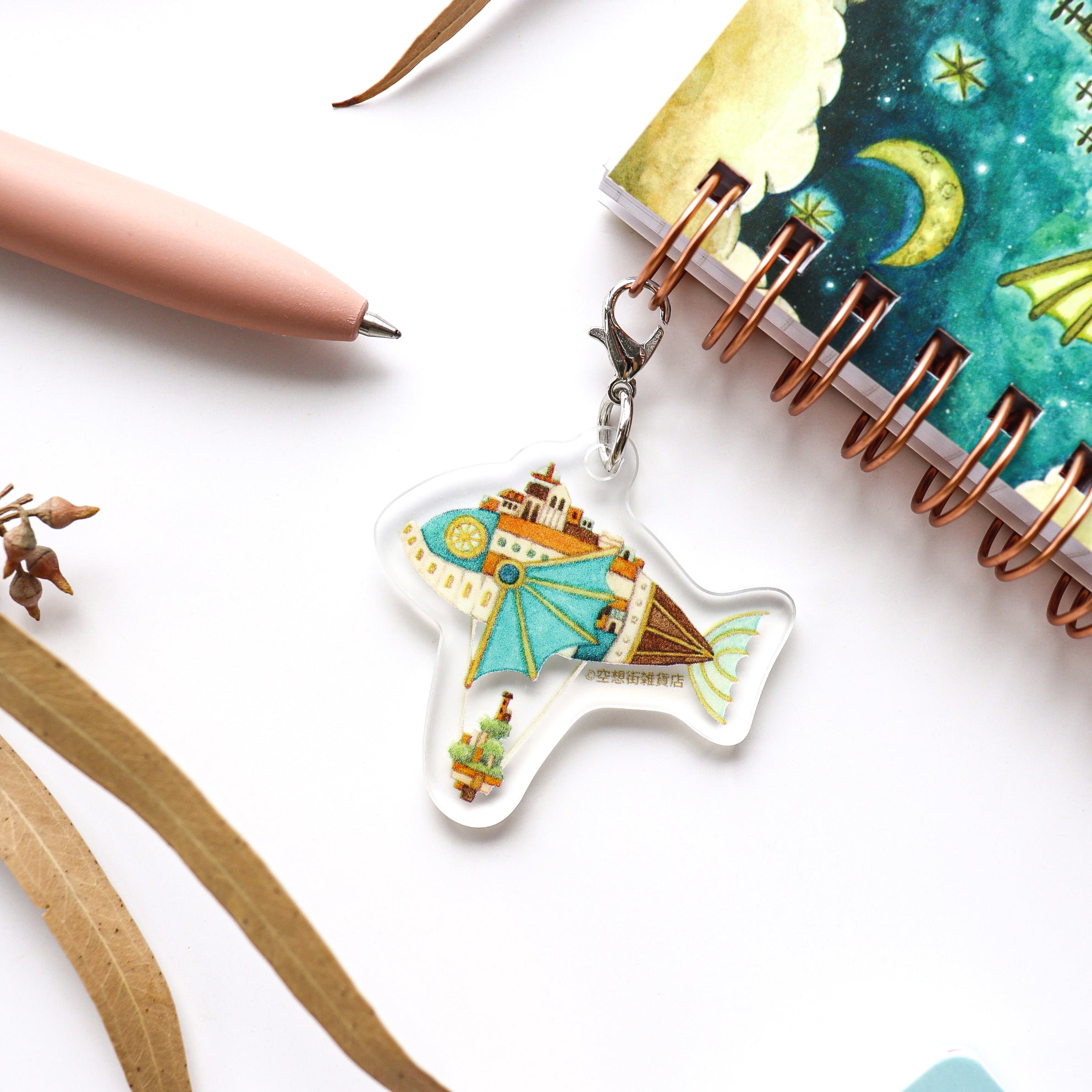 Kuusoogai / Handy Square Notebook with Acrylic Charm