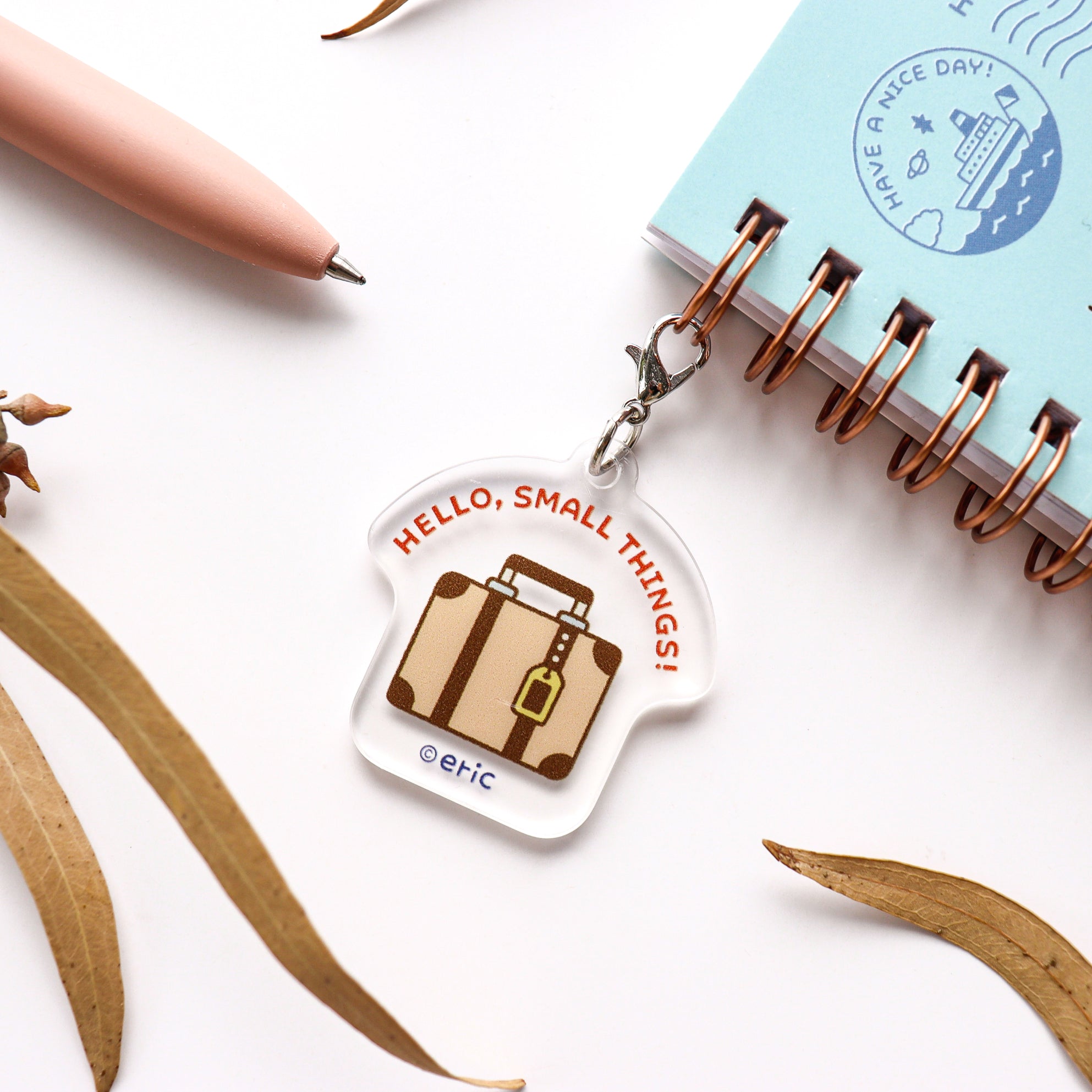eric / Handy Square Notebook with Acrylic Charm