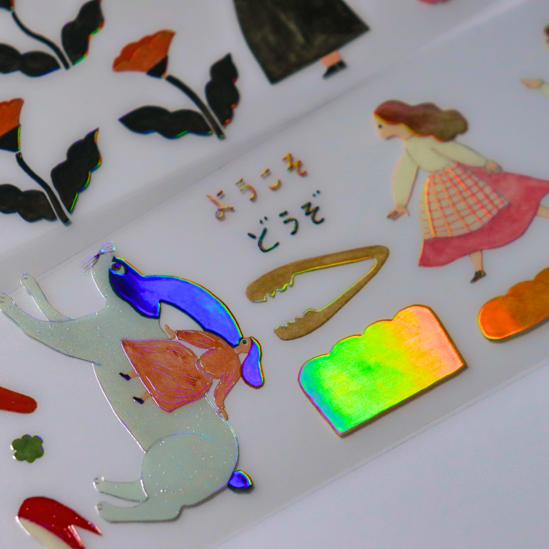 Necktie / Foil-Stamped Clear Roll Stickers