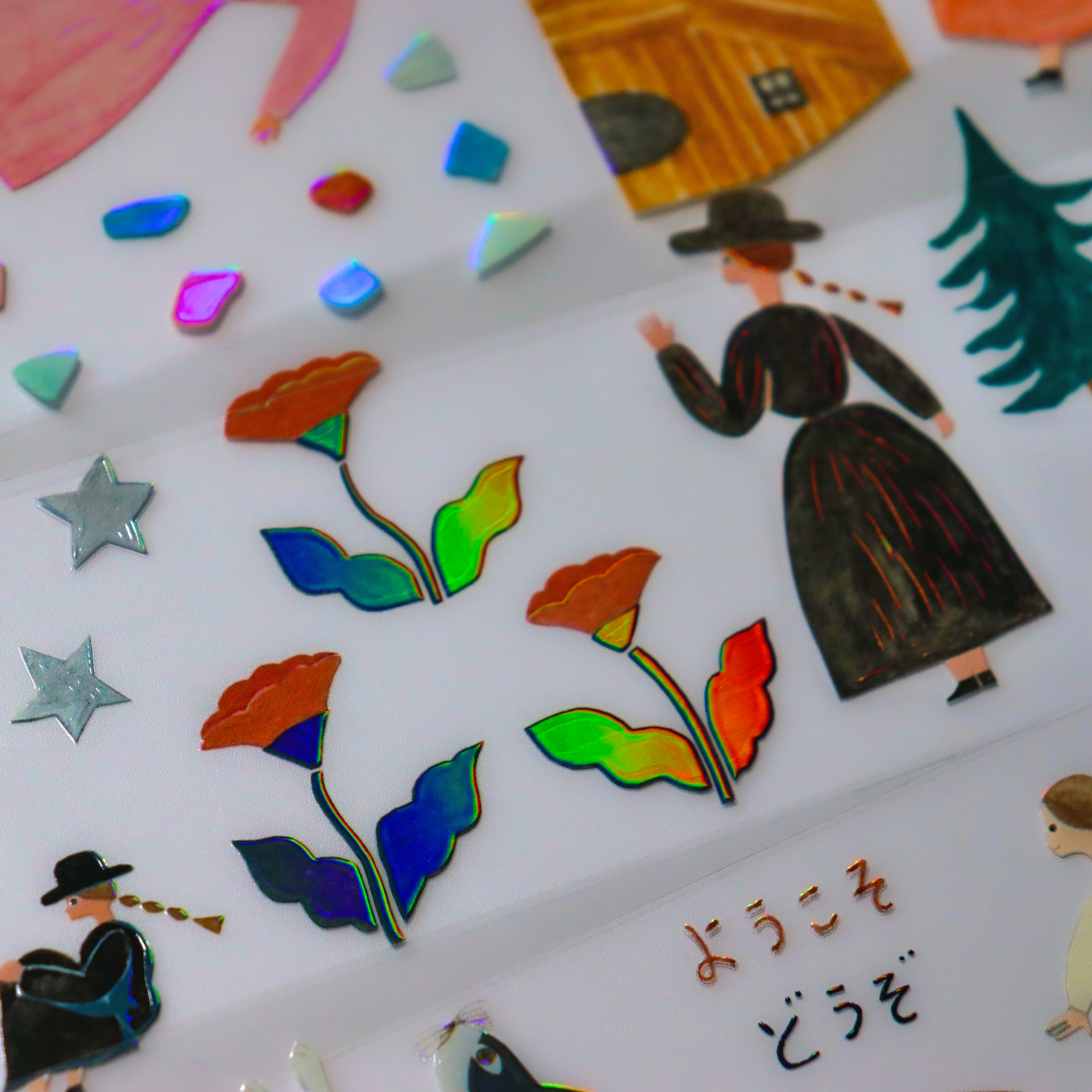Necktie / Foil-Stamped Clear Roll Stickers