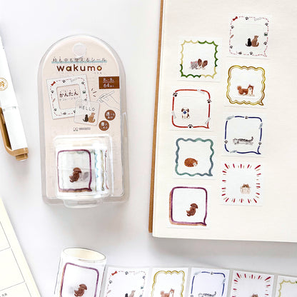 Wakumo Frame Stickers - Square (Word Balloon and Animal)
