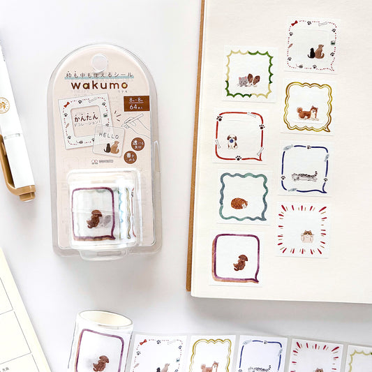 Wakumo Frame Stickers - Square (Word Balloon and Animal)