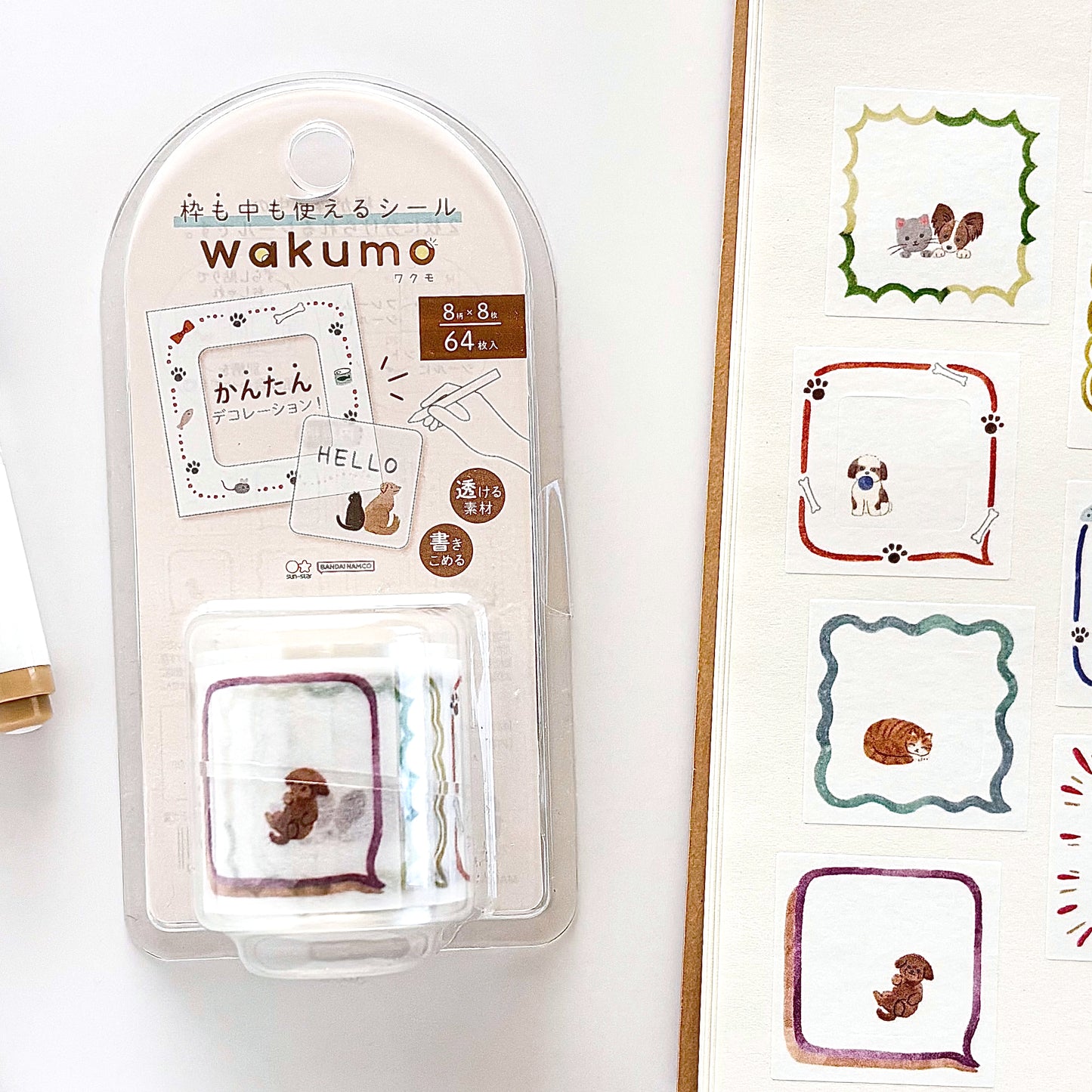 Wakumo Frame Stickers - Square (Word Balloon and Animal)